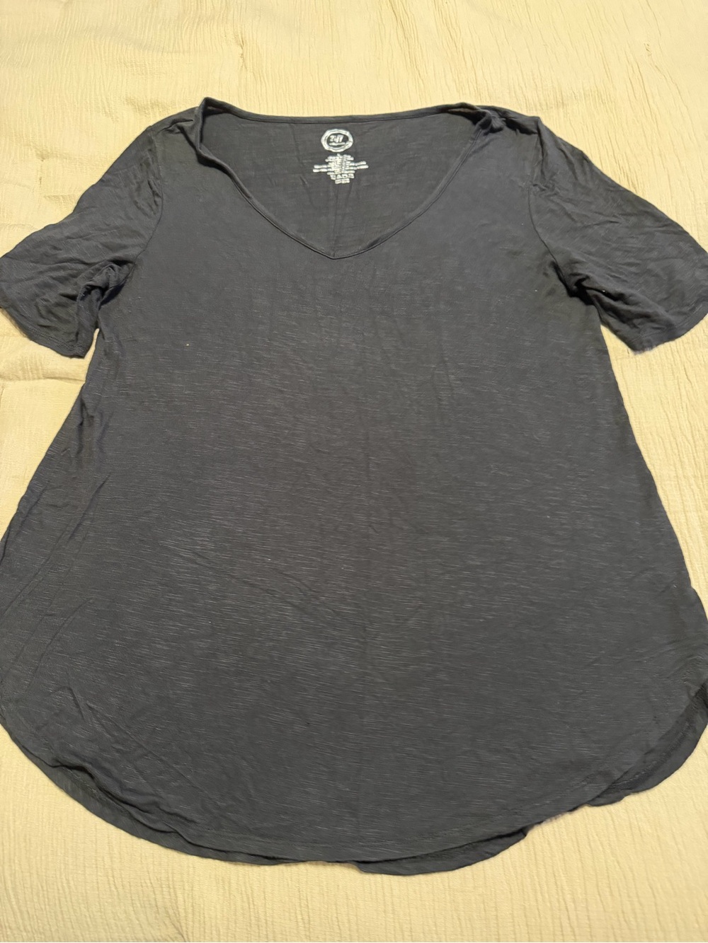 Maurices 24/7 Women's V-Neck Short Sleeve Tee - Black